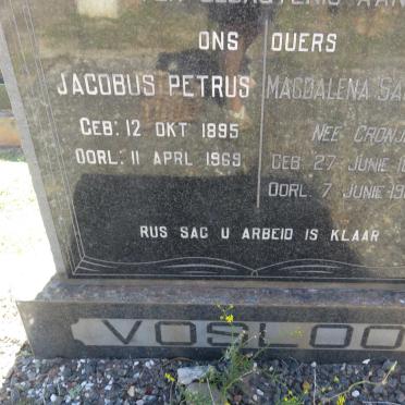 VOSLOO Jacobus Petrus 1895-1969 &amp; Magdalena Salomina CRONJE 1896-1969