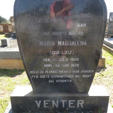 VENTER Maria Magdalena nee LOTZ 1868-1970