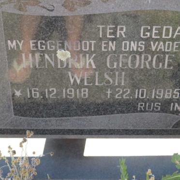 WELSH Hendrik George 1918-1985