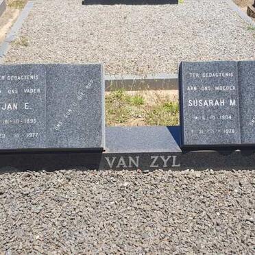ZYL Jan E., van 1895-1977 &amp; Susarah M. 1904-1978