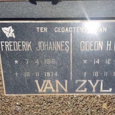 ZYL Frederik Johannes, van 1916-1974 :: VAN ZYL Gideon H. 1922-1974