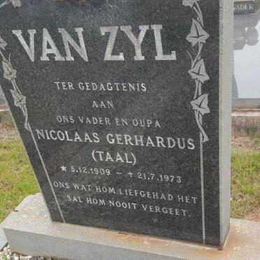 ZYL Nicolaas Gerhardus, van 1909-1973