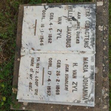 ZYL Willem Jakobus, van 1862-1945 &amp; Maria Johanna H. STADLER 1869-1957