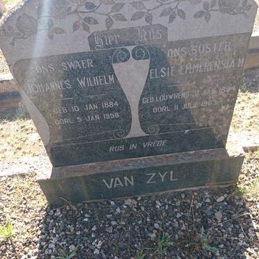 ZYL Johannes Wilhelm, van 1884-1958 &amp; Elsie Emmerensia M. LOUWRENS 1894-1963