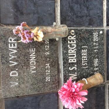 VYVER Yvonne, v.d. 1934-1999 :: BURGER W.S. 1946-2005