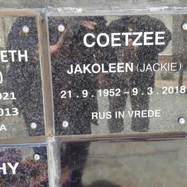 COETZEE Jakoleen 1952-2018