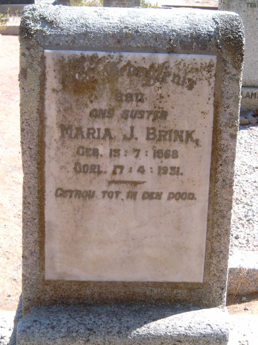 BRINK Maria J. 1868-1931