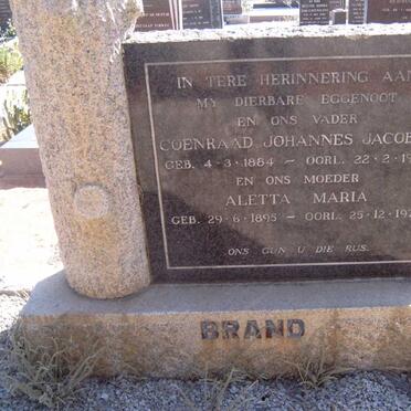 BRAND Coenraad Johannes Jacobus 1884-1964 &amp; Aletta Maria 1895-1972
