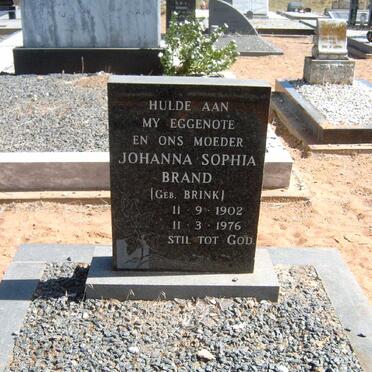 BRAND Johanna Sophia nee BRINK 1902-1976