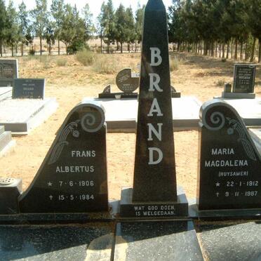 BRAND Frans Albertus 1906-1984 &amp; Maria Magdalena HUYSAMER 1912-1987