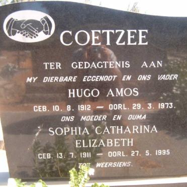 COETZEE Hugo Amos 1912-1973 &amp; Sophia Catharina Elizabeth 1911-1995