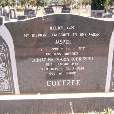COETZEE Jasper 1895-1972 &amp; Christina Maria LAMBRECHTS 1899-1989