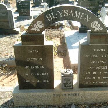 HUYSAMEN Jacobus Johannes 1896-1985 &amp; Heletjie Aletta Johanna KOTZE 1901-1967