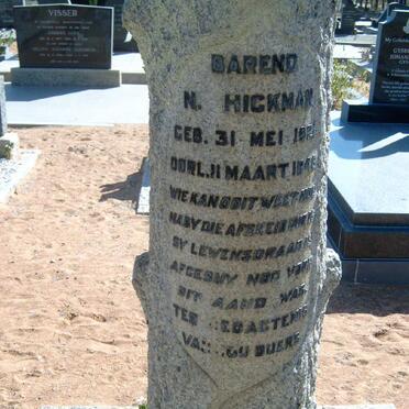 HICKMAN Barend N. 1921-1949