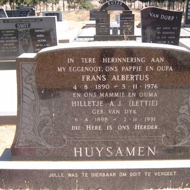 HUYSMAN Frans Albertus 1890-1976 &amp; Hilletje R.J. VAN DYK 1898-1991