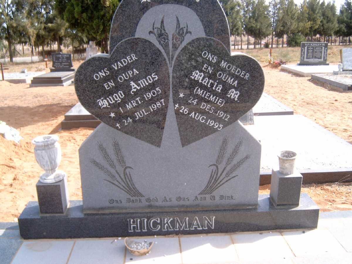 HICKMAN Hugo Amos 1905-1987 &amp; Maria M. 1912-1995