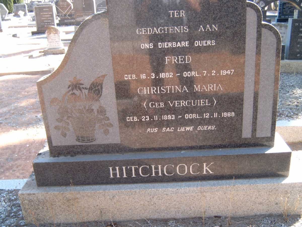 HITCHCOCK Fred 1882-1947 &amp; Christina Maria VERCUIEL 1893-1968