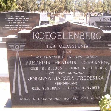 KOEGELENBERG Frederick Hendrik Johannes 1885-1971 &amp; Johanna Jacoba Frederika BINDEMAN 1893-1979