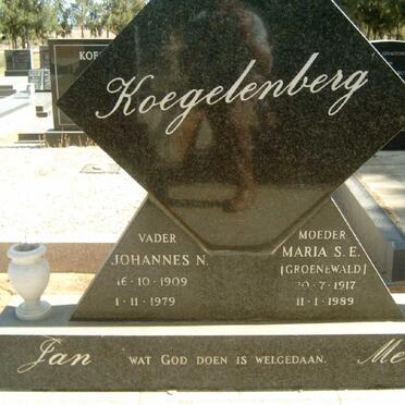 KOEGELENBERG Johannes N. 1909-1979 &amp; Maria S.E. GROENEWALD 1917-1989