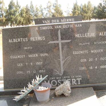 MOSTERT Albertus Petrus 1907-1992 &amp; Helletjie Aletta HITCHCOCK 1920-1996