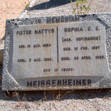 MEISSEMHEIMER Pieter Mattys 1834-1852 &amp; Sophia G.E. HUYSAMEN 1887-1956
