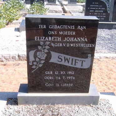 SWIFT Elizabeth Johanna nee V.D. WESTHUIZEN 1912-1974