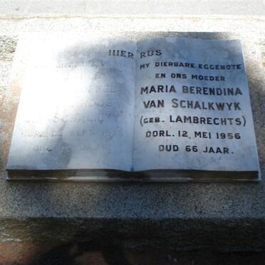 SCHALKWYK Christoffel Gerhardus, van -1976 &amp; Maria Berendina LAMBRECHTS -1956
