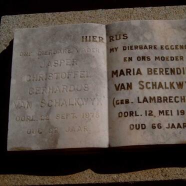 SCHALKWYK Jasper Christoffel Gerhardus, van -1978 &amp; Maria Berendina LAMBRECHTS -1956
