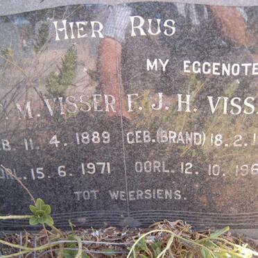 VISSER J.F.M. 1889-1971 &amp; F.J.H. BRAND 1910-1963