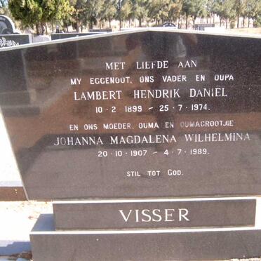 VISSER Lambert Hendrik Daniel 1899-1974 &amp; Johanna Magdalena Wilhelmina 1907-1989