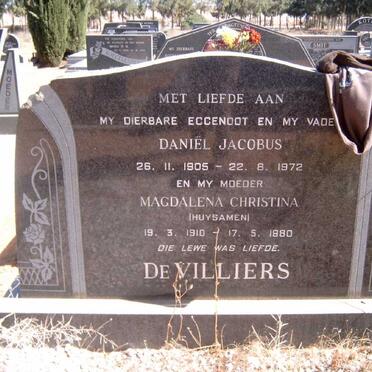 VILLIERS Daniel Jacobus, de 1905-1972 &amp; Magdalena Christina HUYSAMEN 1910-1980