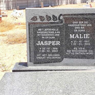 ? Jasper 1919-2004 &amp; Malie 1911-2013