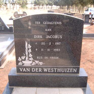 WESTHUIZEN Dirk Jacobus, van der 1917-1983