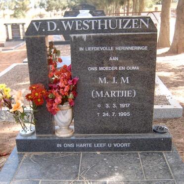 WESTHUIZEN M.J.M., v.d. 1917-1995