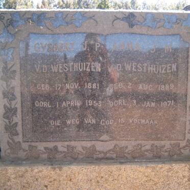WESTHUIZEN Gysbert J.P., v.d 1881-1953 &amp; Anna J.M.1889-1971