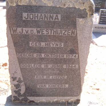 WESTHUIZEN W.J., v.d. nee HEYNS 1874-1944