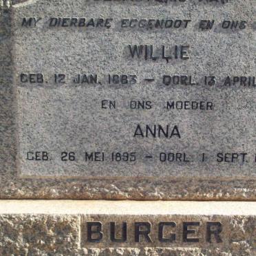 BURGER Willie 1883-1963 &amp; Anna 1895-1984