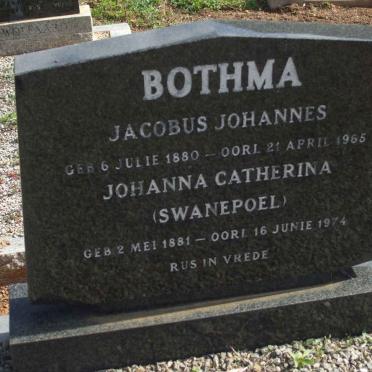 BOTHMA Jacobus Johannes 1880-1965 &amp; Johanna Catherina SWANEPOEL 1881-1974