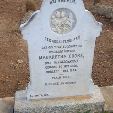 COOKE Magaretha nee KLEINSCHMIDT 1866-1933