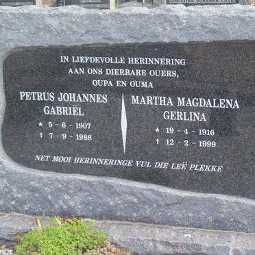 CILLIERS Petrus Johannes Gabriel 1907-1988 &amp; Martha Magdalena Gerlina 1916-1999