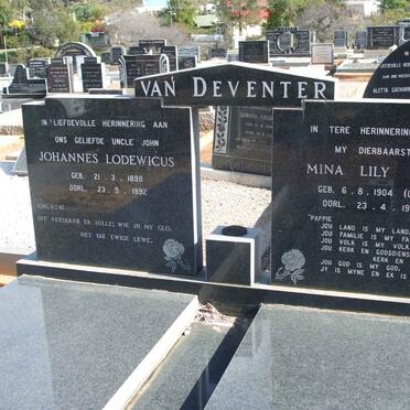 DEVENTER Johannes Lodewicus, van 1898-1992 &amp; Mina Lily FEIN 1904-1986