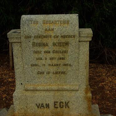 ECK Regina, van nee VAN COLLER 1881-1924