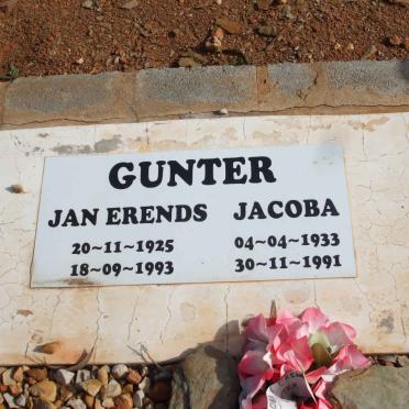 GUNTER Jan Erends 1925-1993 &amp; Jacoba 1933-1991