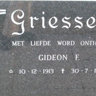 GRIESSEL Gideon F. 1913-1980