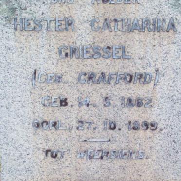 GRIESSEL Hester Catharina nee CRAFFORD 1862-1899