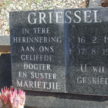 GRIESSEL Marietjie 1959-1978
