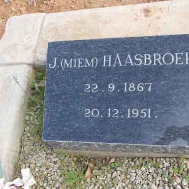 HAASBROEK J. 1867-1951