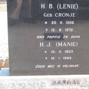 HARMSE H.J. 1903-1985 &amp; H.B. CRONJE 1906-1972