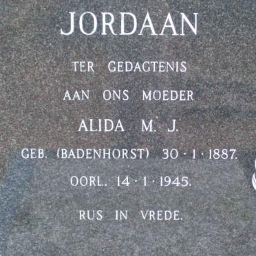 JORDAAN Alida M.J. nee BADENHORST 1887-1945