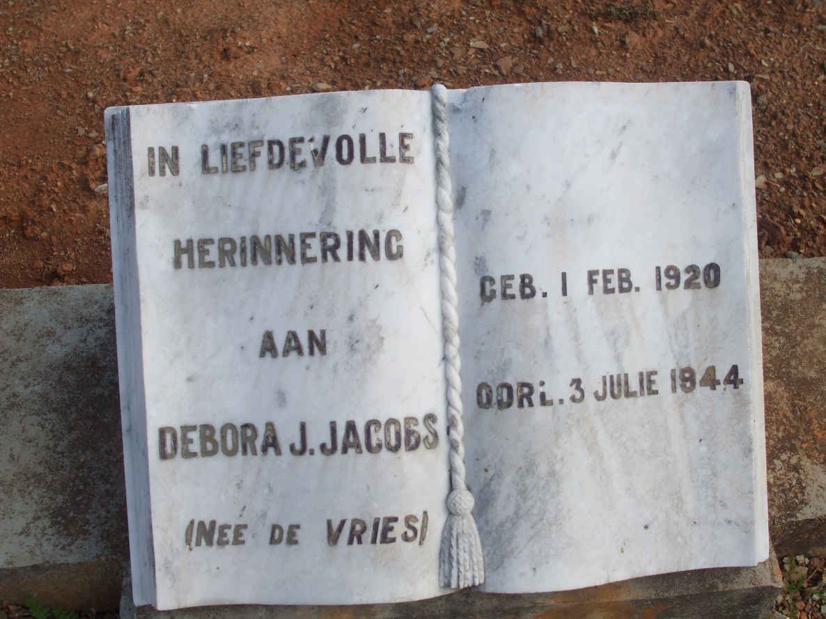 JACOBS Debora J. nee DE VRIES 1920-1944